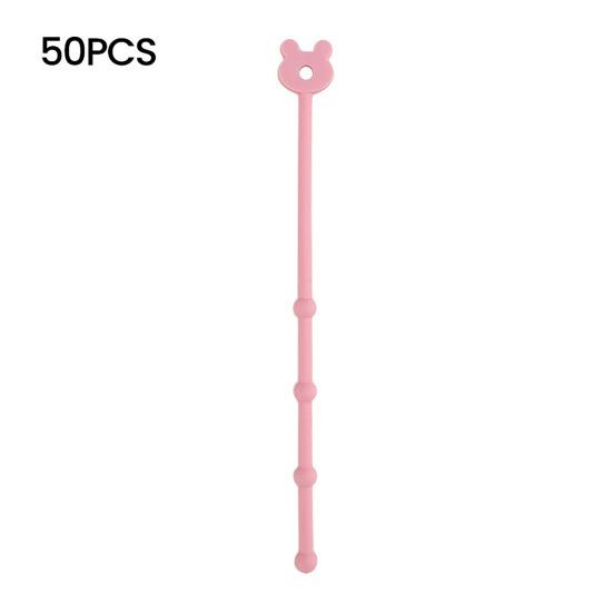 Silicone Cable Ties Reusable Bear Shaped Bag Sealing Zip Tie Multi-Purpose Twist Tie for Food Storage Wire Management