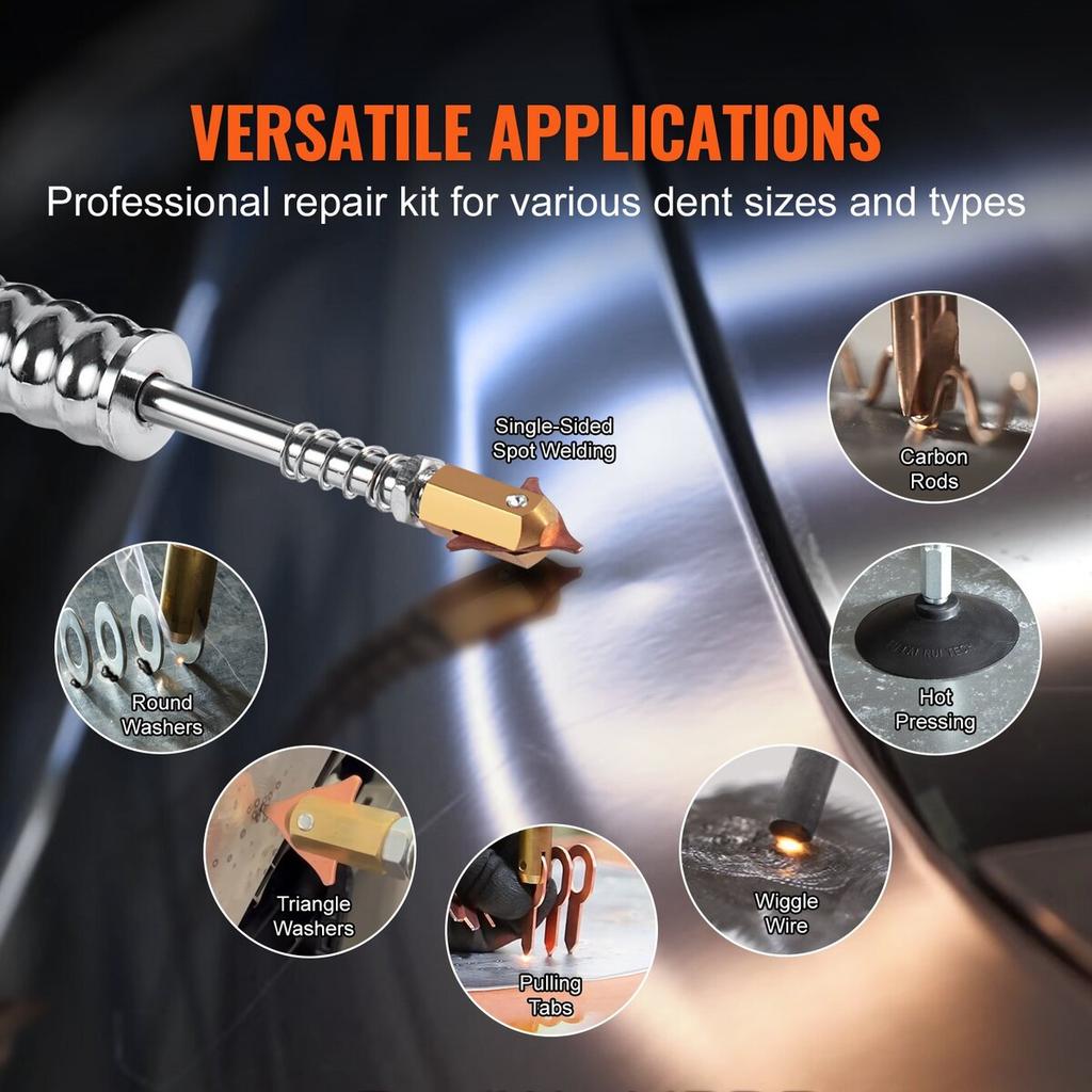 Spot Welder Dent Puller 3KW Stud Welder Dent Repair Kit with 2 Welding Gun