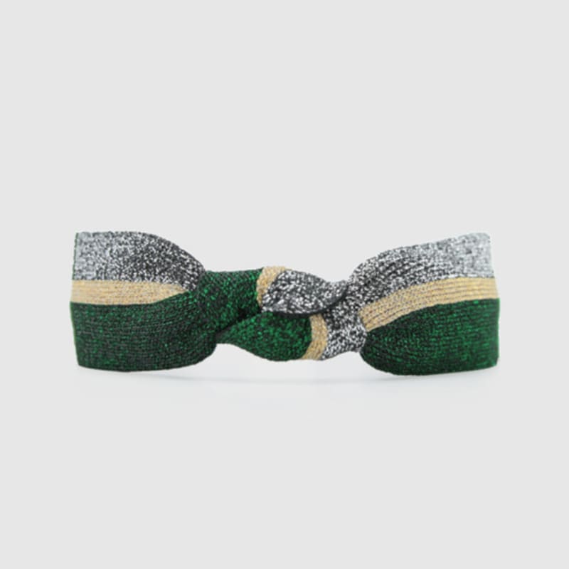 LALA Twinkle Серебристо-зеленый узел Повязка для волос