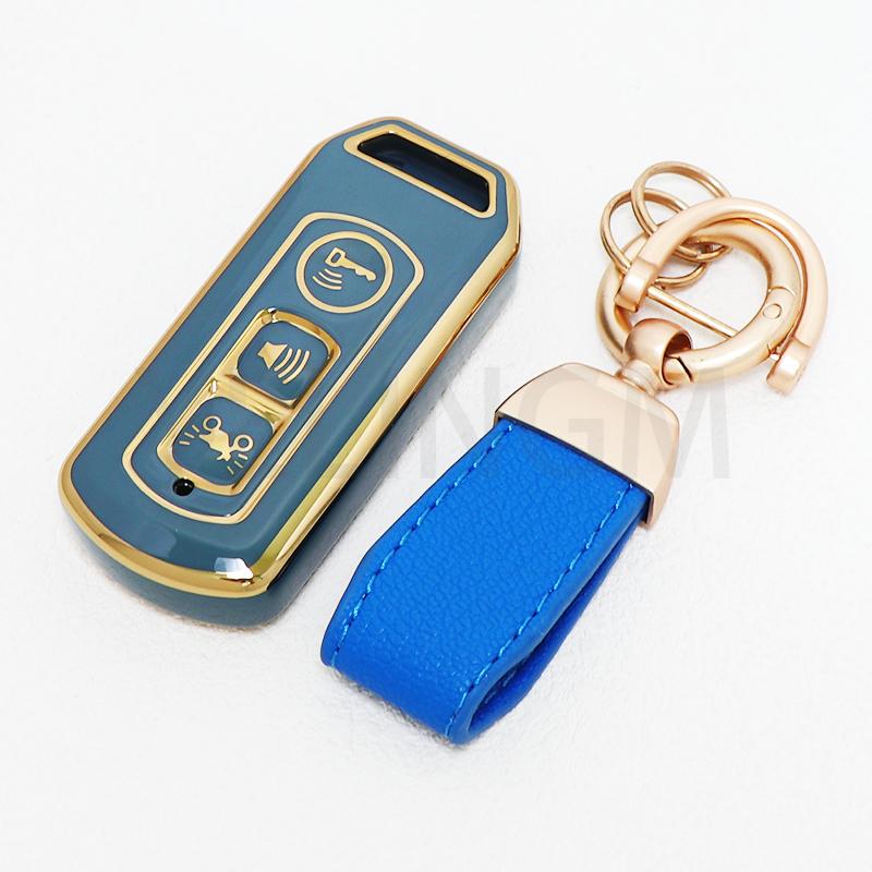 Для Honda PCX Forza 300 Airblade 125 C125 Super Cub Скутер Vario 150 3 кнопки ТПУ Чехол для автомобильного ключа Смарт Пульт управления Брелок Крышка