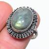Лабрадорит Ручная работа 925 Стерлинговое серебро Ювелирное кольцо Размер 7.5 H5h21