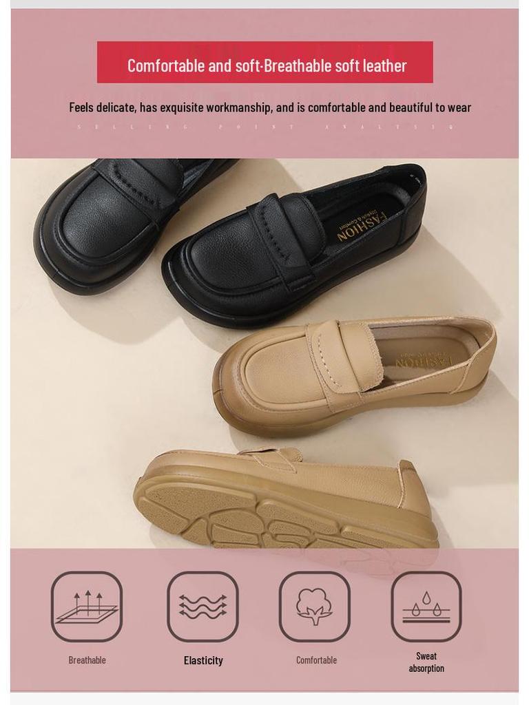 Women's Loafers 2025: Soft Sole Flat Heel Spring/Autumn Work Shoes