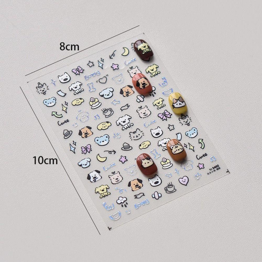 Soft Embossed Nail Sticker Self Adhesive Cartoon Stickers New Decal Nail Art Sticker