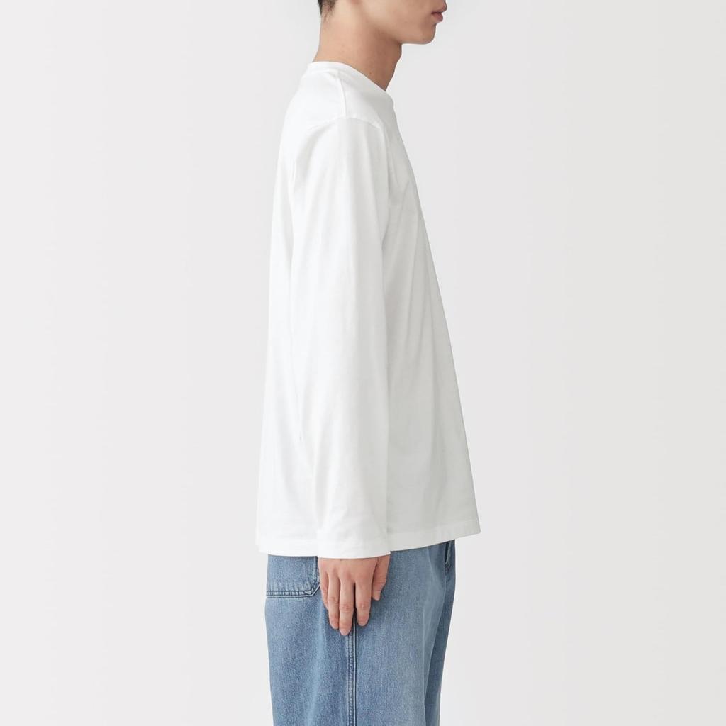 MUJI Мужская футболка с длинным рукавом из джерси Япония Оригинал Хлопок