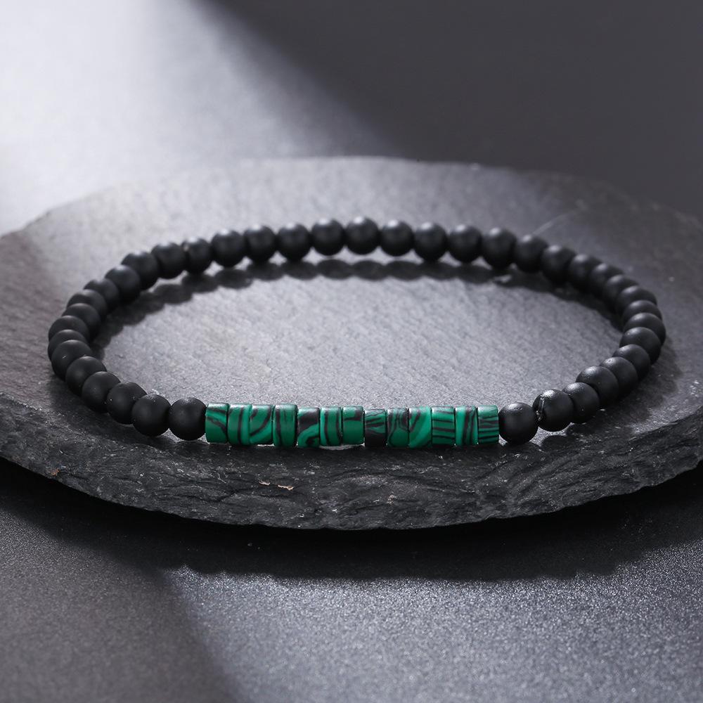 New European & American Turquoise Wood Bead Men's Trendy Coconut Shell Bracelet - Versatile Design