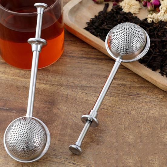 2Pcs Tea Strainer Infuser Stainless Steel Fine Mesh Ball for Loose Leaf Tea Easy Clean Tea Infuser Baking Supplies Sugar Flour Duster