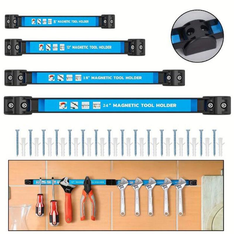 8,12,18,24inch Space Saving Metal Organizer Rack Strong Magnet Tool Magnetic Tool Holder Heavy Duty Tool Bar