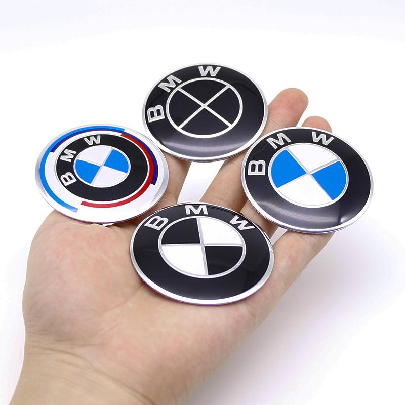 DJSA5 4Pcs ABS Wheel Center Cap Badge 56 60 65 70mm For BMW M Power M2 M3 M4 M5 M6 M Competition Glossy Black Silver Tuning Accessory