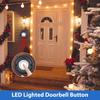 Black Lighted Doorbell Push Button White Light Home Wall Mounted Buttons  Garage Front Doors