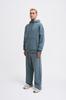 Męska Bluza Oversize Basic z Kapturem - Niebieski Dym