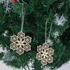 Christmas Tree Decoration Assorted Wooden Snowflake Cutouts Craft Embellishment Gift Tag Wood Ornament Home Decoration Supplie