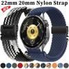 Нейлоновый плетеный ремешок 22/20 мм для Huawei Watch 5 GT6-5 Pro GT6-5-4 46 мм, парашютная пряжка, дышащий ремешок для Samsung Watch 7 6