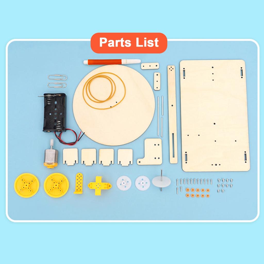 DIY Креативный деревянный электрический плоттер Робот для рисования STEM Модель для детей - Автоматическая живопись Научные электронные наборы Эксперимент