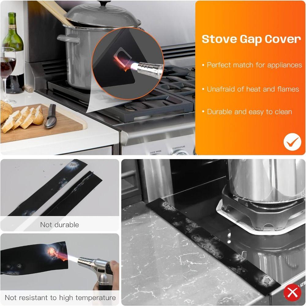 1/2 Pack Stainless Steel Stove Counter Gap Cover Heat Resistant Stove Top Protectors Restaurant