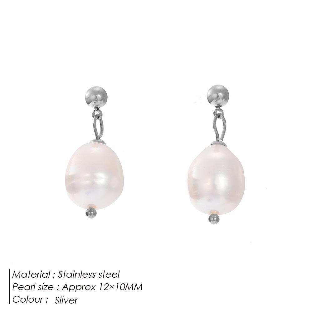 St. Delan 14K Gold Plated Freshwater Pearl Irregular Korean Stainless Steel Stud Earrings