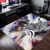 Anime Swordsman Area Rug,Cosmic Nebula Style  Floor Mat,Decorative Carpet for Gaming Room Bedroom,Washable Home Decor Gift