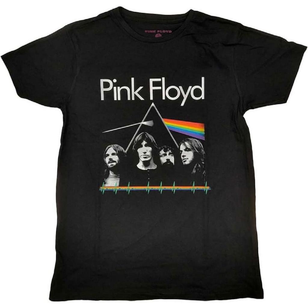 Pink Floyd Men's Dark Side of The Moon Band & Pulse Slim Fit T-Shirt Small Black
