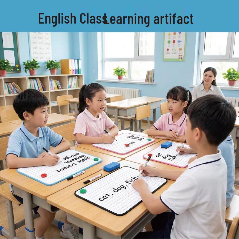 Double-Sided Magnetic Erasable Whiteboard: Four-Line, Three-Grid for Children's Pinyin and English Graffiti