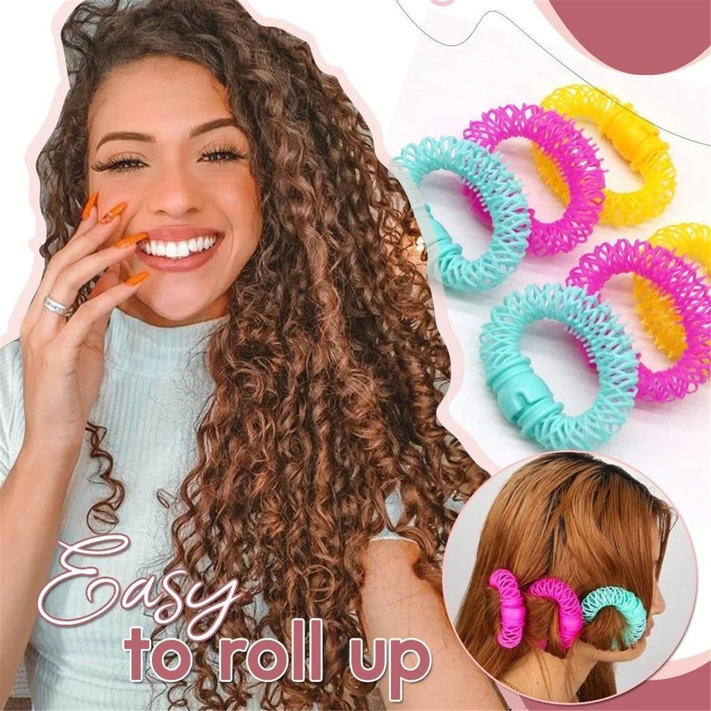 Donut Hair Natural Curlers Sticks Rollers Circle Spiral Plastic Hair Curly