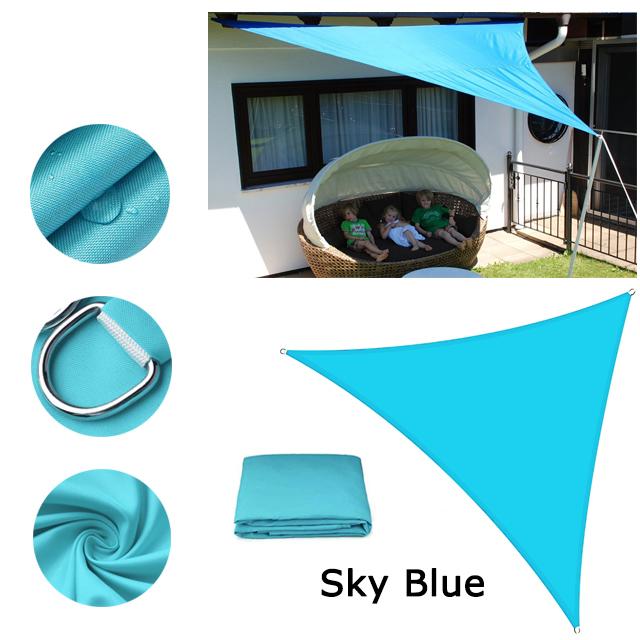 5x5x5/2x2x2M Waterproof Sun Shelter Triangle Sunshade Protection Outdoor Canopy Garden Patio Pool Shade Sail Awning Shade Cloth