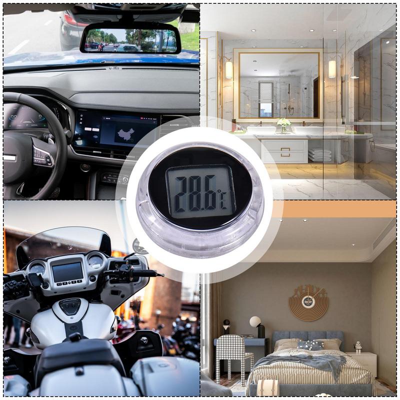 Мини Мотоциклетный Термометр Водонепроницаемый Наклейка Самоклеящийся Крепление на Мотоцикл Часы Цифровой Измеритель Температуры Водонепроницаемый