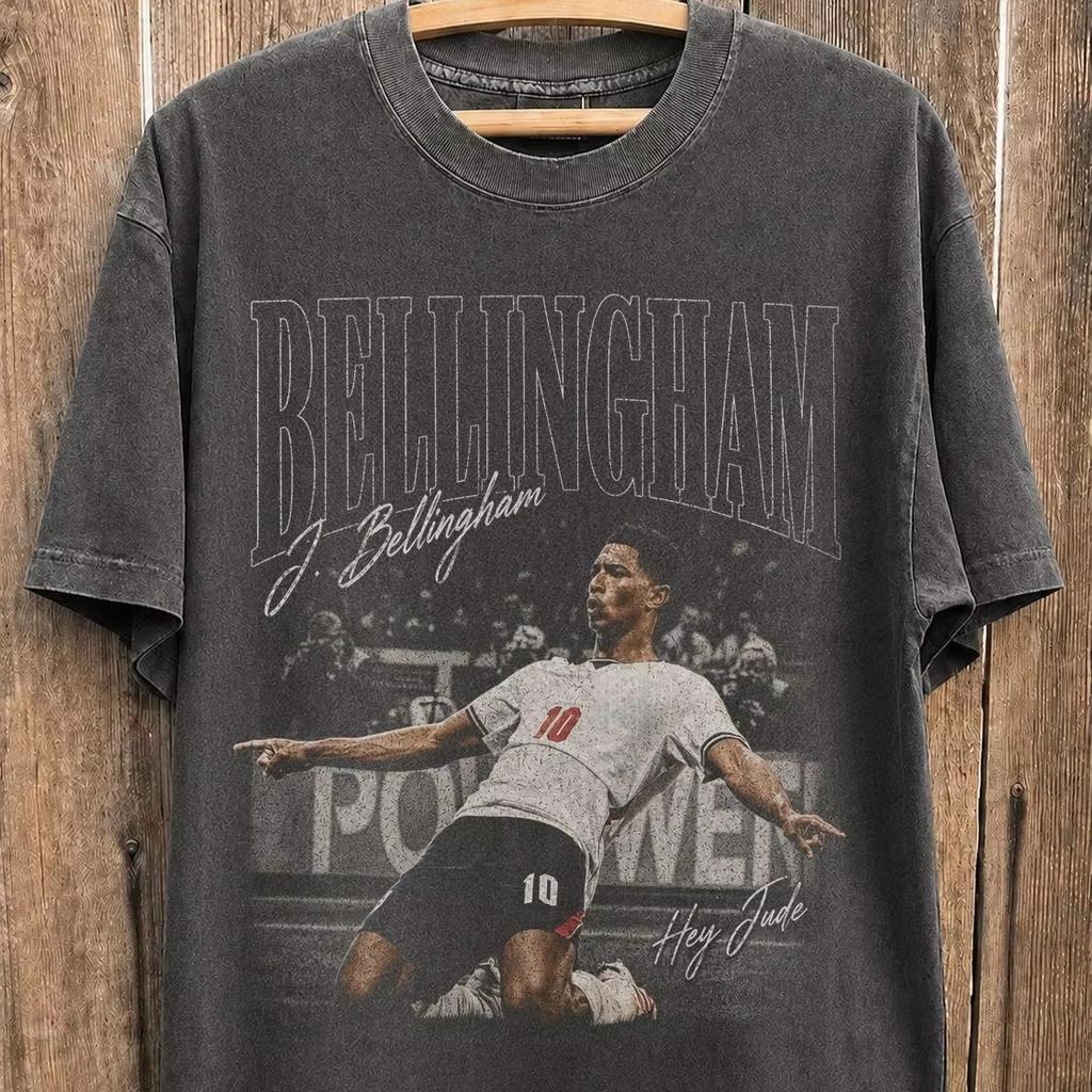 2026 Summer Hot Sale Jude Bellingham Vintage T-shirt Unisex Y2K Gothic Cotton Oversized T-shirt Hip Hop Round T-shirt
