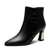 Острый носок женские ботильоны на высоком каблуке кожаные туфли женские 2025 тренд зимняя мода дизайнер сексуальные повседневные женские зимние ботинки