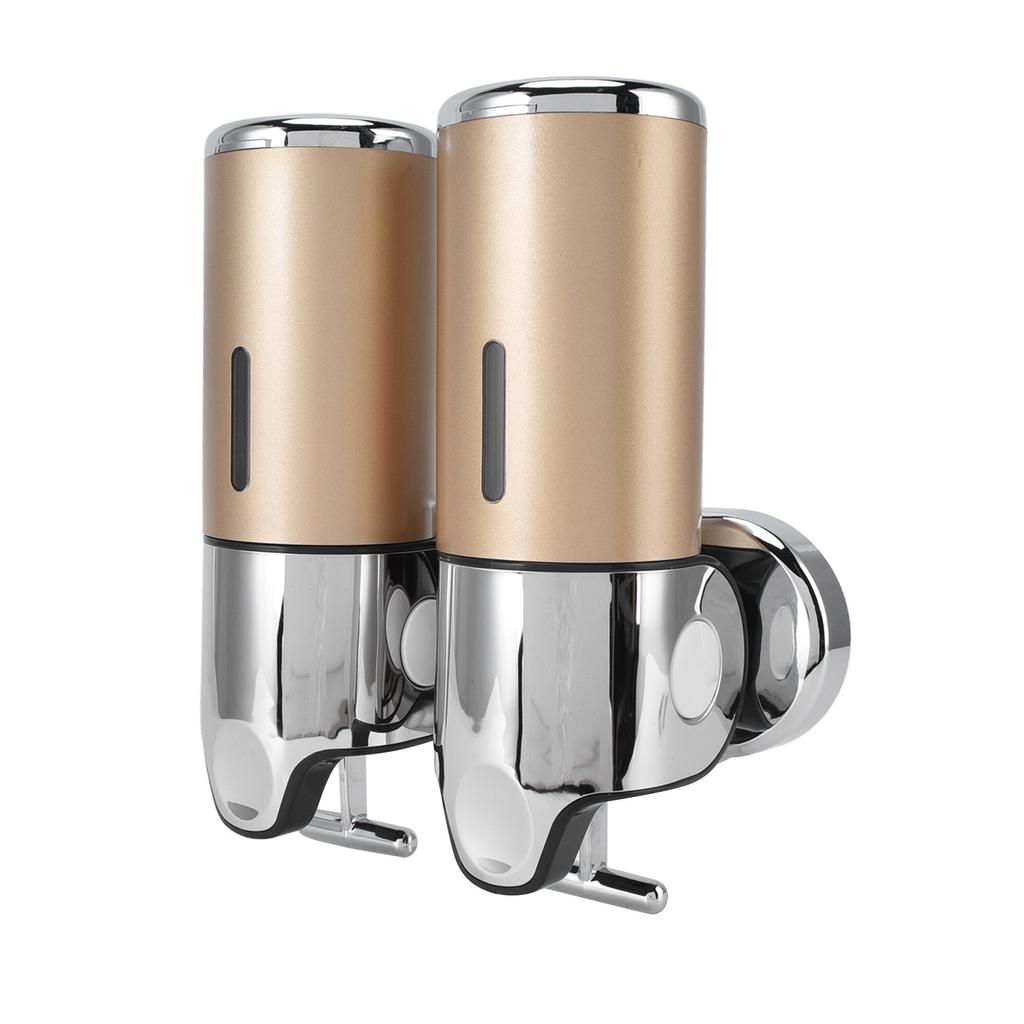 Настенный дозатор мыла для душа с двойным насосом, 2 отдельных отсека, многоразовый, компактный, для шампуня