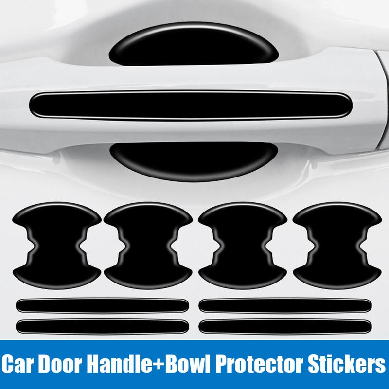 8pcs Car Door Bowl Protection Stickers Car Door Protective Stickers Car Door Handle Anti Scratch Strip Auto Exterior Accessories