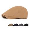 Мужской берет, хлопковая кепка с козырьком, однотонная, для улицы, от солнца, британская винтажная кепка газетчика