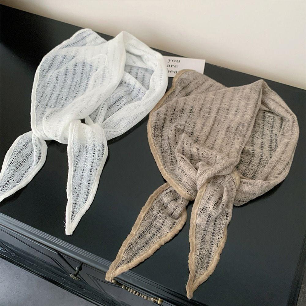 Hollowed-out Triangle Scarf Pure Color Neckerchief Trendy Neck Scarf  Photo Props