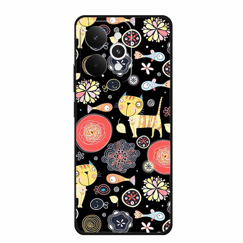 For Realme 15 15 Pro 5G Black Case 3D TPU Silicone Soft Back Cover For Realme C15 6.5" Funda Emboss Relief Flowers Bag Casing