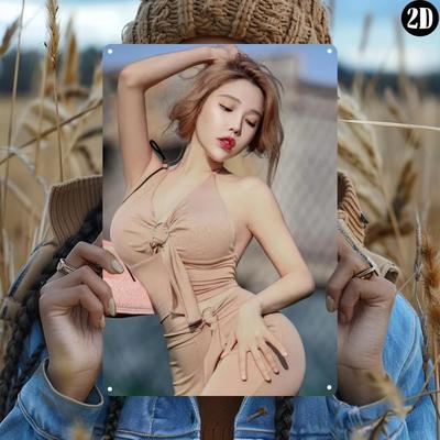 Металлическая табличка Арт Азиатская женщина Декор дома Кухня Бар Сад Настенное украшение
