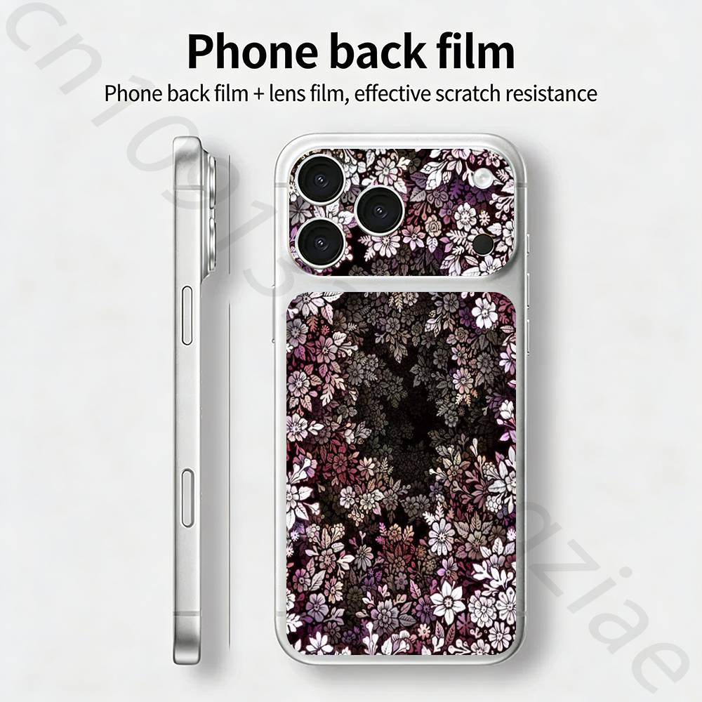 Цветочная наклейка-скин Decal Skin Wrap для iPhone 17 Pro/Pro max Защитная пленка для задней панели, рамки, камеры