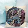 Japanese Koi Yin Yang Art Cushions for Decorative Sofa Cover for Pillow Pillowcase Decor 40x40 Couch Pillows Pillowcases 50x50
