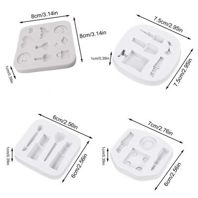 4 шт. Силиконовые формы для макияжа, Помада, Парфюм, Инструмент для макияжа, Формы для мастики, шоколада, конфет, Формы для торта для сахарной пасты, мыла, смолы