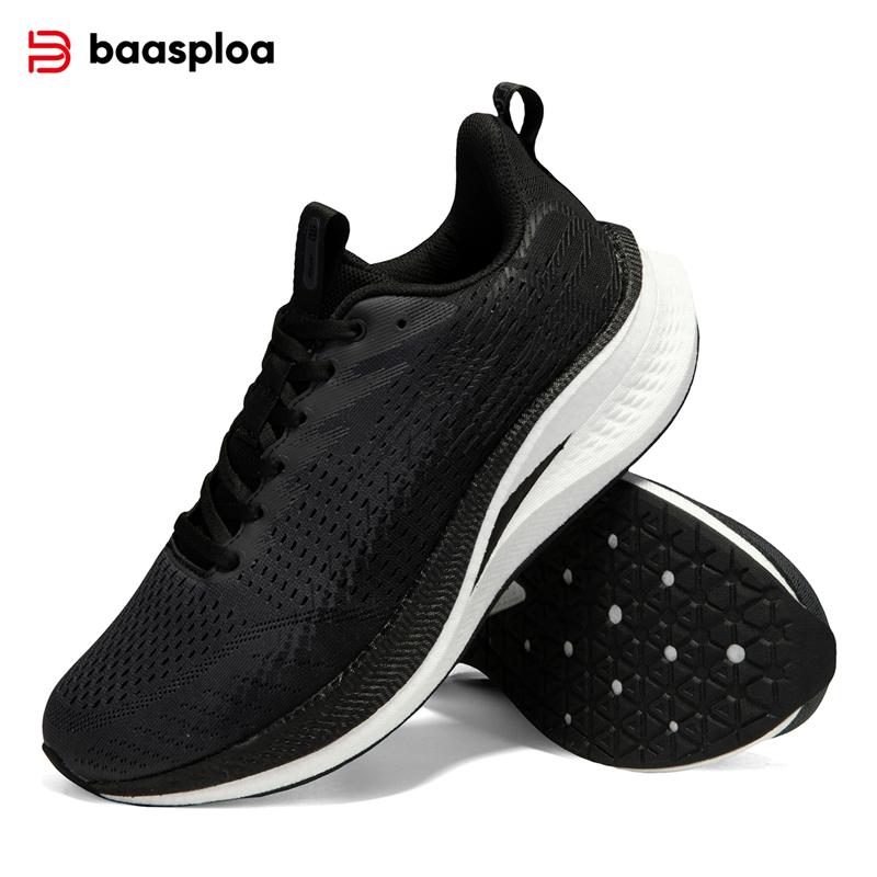 BAASPLOA Кроссовки мужские с карбоновой пластиной, ударопрочные, износостойкие, легкие, дышащие, сетчатые кроссовки для бега на открытом воздухе для мужчин