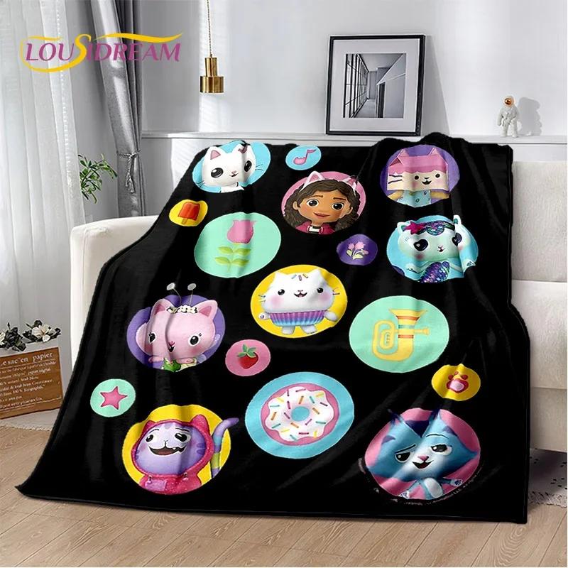 Cute Gabbys Dollhouse Cartoon Blanket,Soft Throw Blanket for Home Bedroom Bed Sofa Picnic Travel Office Rest Cover Blanket Gift