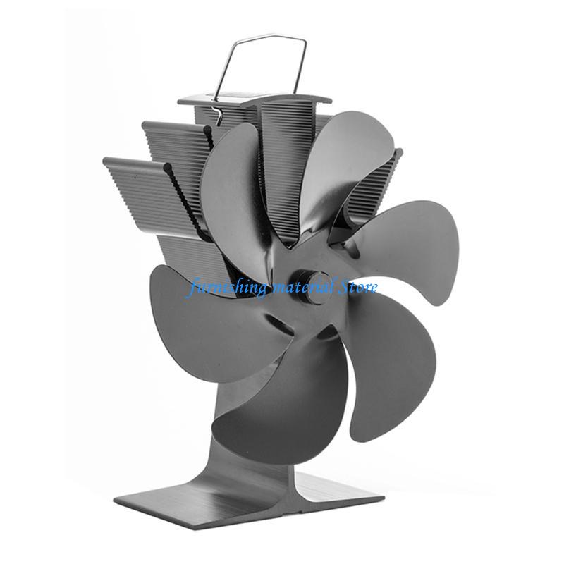 Y5GD Stove Fan 6-Blade Upgrade Heat Powered Fan for Ideal Gift for Your Home Family