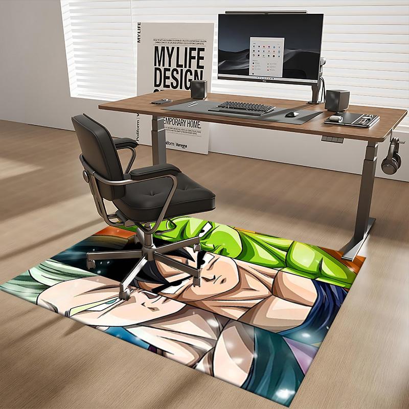 1pc Dragon Ball Z Goku Vegeta Piccolo Anime Cartoon Design Office Chair Mat Non-Slip Carpet Suitable for Home Decor Living Room Bedroom Game Room Gift