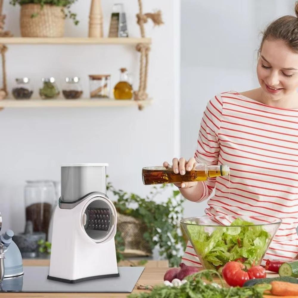 Заменяемая овощерезка с 3 лезвиями, нескользящее основание на присосках, терка для сыра, кухонные гаджеты