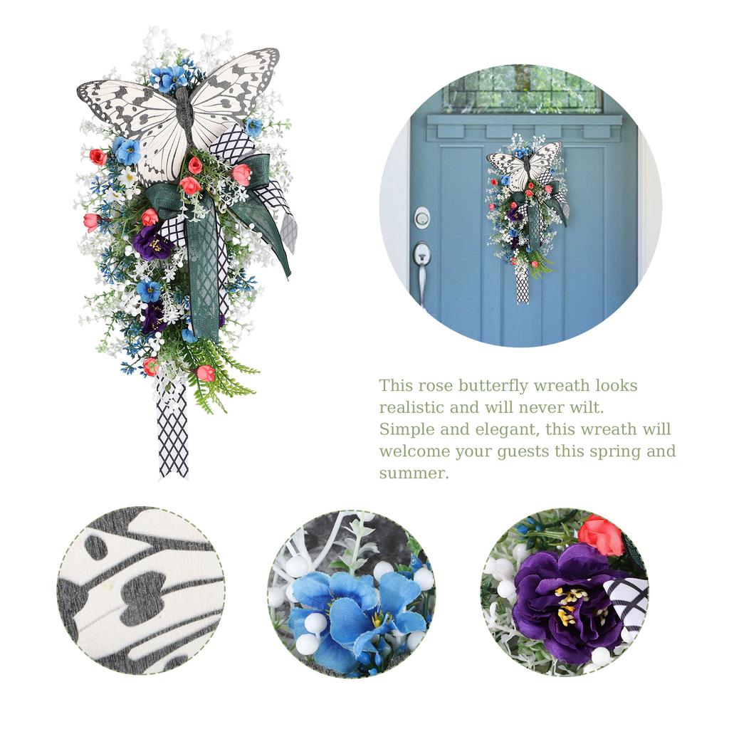 Венок из роз Декоративный весенний венок в деревенском стиле для входной двери камина