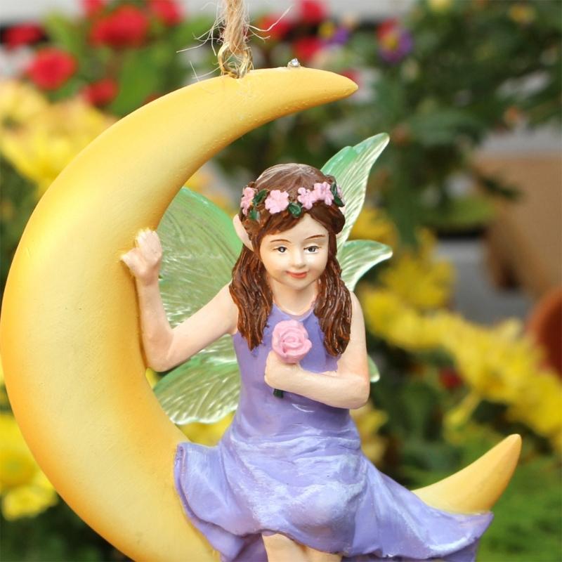 Resin Elf Sculptures Realistic Swing Figurines for Home and Outdoor Garden Patios Decors
