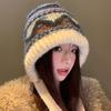 Шапка из шерстяной смеси с ветром, женская, осень-зима 2024, термозащитная шапка для ушей, универсальная шапка прилив