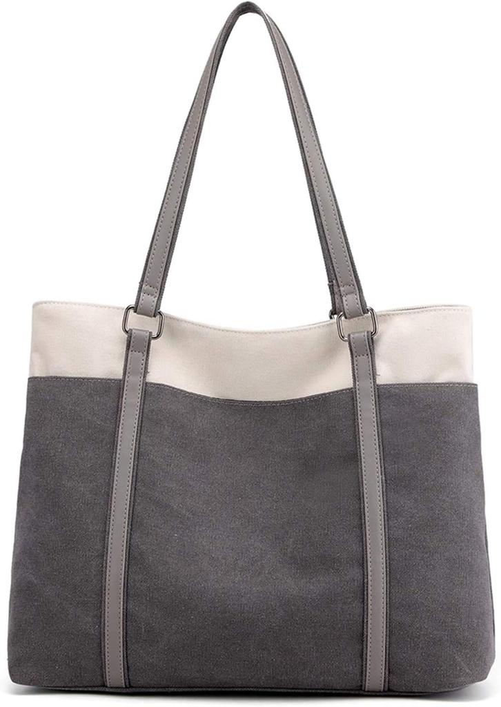 Tote Bag for A4 Large Shoulder Shoulder Bag [manukori] Women, Canvas, Size, Capacity, Bag, (grey)