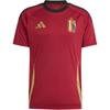 Бельгия 24 Домашняя Футболка с принтом логотипа болельщика Повседневный пуловер с коротким рукавом Футбольная футболка Мужские топы Красный IQ0771