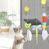 Pet Cat Toys Elasticity Retractable Hanging Door Type Interactive Toy for Kitten Mouse Catnip Scratch Rope Toy Pet Supplies Gift