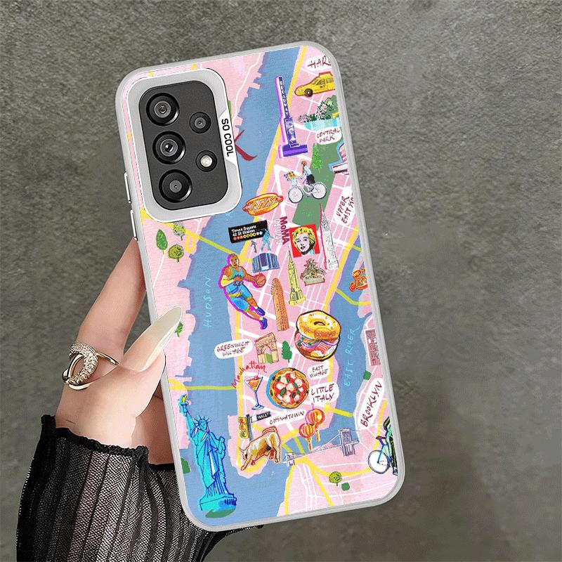 Мягкий чехол для телефона NYC New York City для Samsung A17 A16 A15 A14 A13 A57 A56 A55 A54 A53 A37 A36 A35 A34 A33 A26 A25 A24 A23 A52