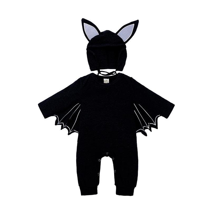 European & American Baby Bat Hooded Romper Set: Boys & Girls Onesie Jumpsuit (2-Piece).