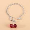 Fruit Black Cherry Necklace Zinc Zinc Alloy Collar Chain Accessories Red Cherry Bracelet  Banquet